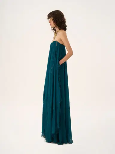 Chloé Sleeveless long dress in silk mousseline | Thumbnail 6 Chloé Sleeveless long dress in silk mousseline | Thumbnail 6