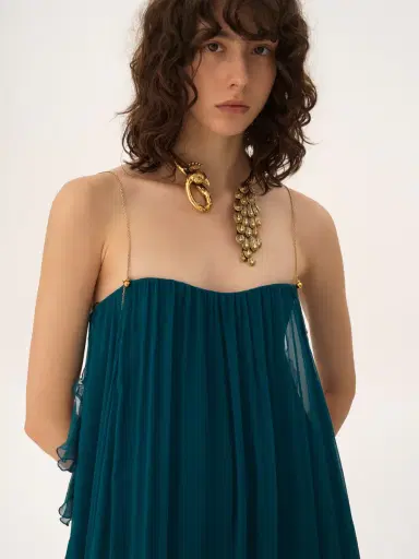 Chloé Sleeveless long dress in silk mousseline | Thumbnail 7 Chloé Sleeveless long dress in silk mousseline | Thumbnail 7