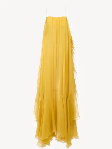 Chloé Sleeveless long dress in silk mousseline | Thumbnail 2 Chloé Sleeveless long dress in silk mousseline | Thumbnail 2