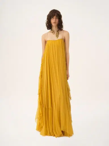 Chloé Sleeveless long dress in silk mousseline | Thumbnail 4 Chloé Sleeveless long dress in silk mousseline | Thumbnail 4