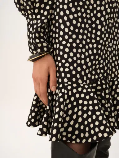 Chloé Long-sleeve mini dress in silk jacquard | Thumbnail 6 Chloé Long-sleeve mini dress in silk jacquard | Thumbnail 6