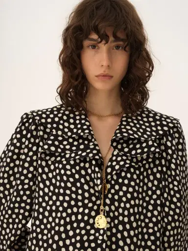 Chloé Long-sleeve mini dress in silk jacquard | Thumbnail 7 Chloé Long-sleeve mini dress in silk jacquard | Thumbnail 7
