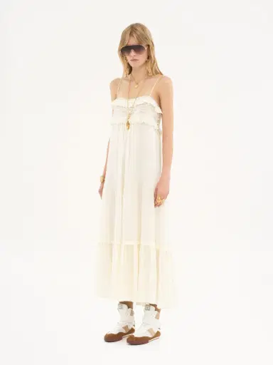Chloé Sleeveless long dress in silk charmeuse | Thumbnail 4 Chloé Sleeveless long dress in silk charmeuse | Thumbnail 4