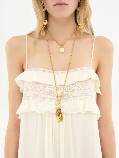Chloé Sleeveless long dress in silk charmeuse | Thumbnail 6 Chloé Sleeveless long dress in silk charmeuse | Thumbnail 6