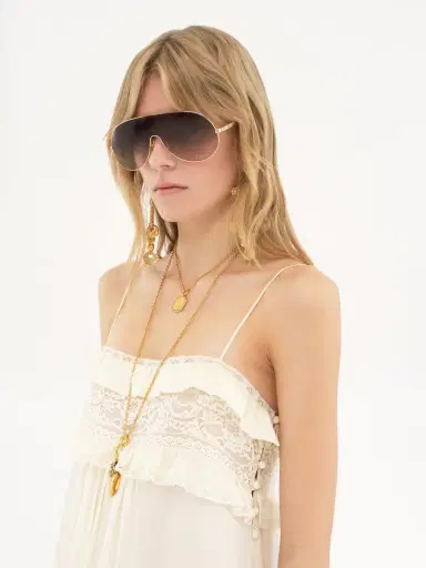 Chloé Sleeveless long dress in silk charmeuse | Thumbnail 7 Chloé Sleeveless long dress in silk charmeuse | Thumbnail 7