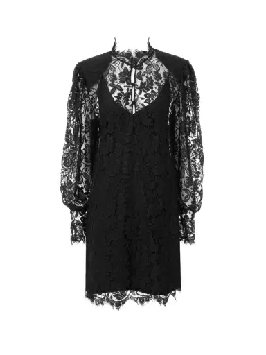 Chloé Long-sleeve mini dress in lace | Thumbnail 1 Chloé Long-sleeve mini dress in lace | Thumbnail 1