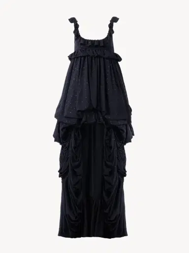 Chloé High-low sleeveless dress in silk georgette jacquard & lurex | Thumbnail 2 Chloé High-low sleeveless dress in silk georgette jacquard & lurex | Thumbnail 2