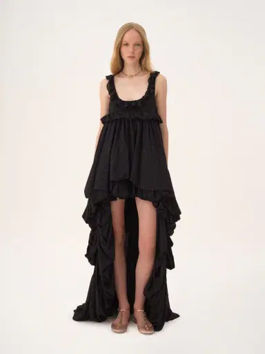 Chloé High-low sleeveless dress in silk georgette jacquard & lurex | Thumbnail 3 Chloé High-low sleeveless dress in silk georgette jacquard & lurex | Thumbnail 3