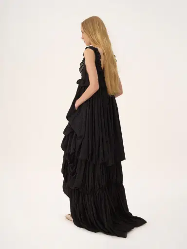 Chloé High-low sleeveless dress in silk georgette jacquard & lurex | Thumbnail 4 Chloé High-low sleeveless dress in silk georgette jacquard & lurex | Thumbnail 4