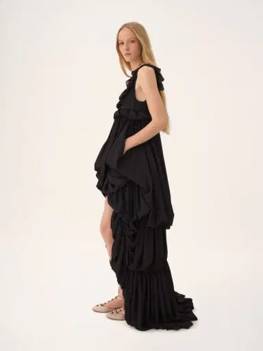 Chloé High-low sleeveless dress in silk georgette jacquard & lurex | Thumbnail 5 Chloé High-low sleeveless dress in silk georgette jacquard & lurex | Thumbnail 5