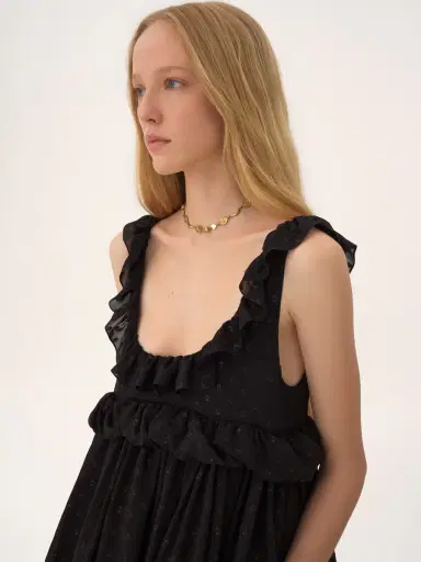 Chloé High-low sleeveless dress in silk georgette jacquard & lurex | Thumbnail 6 Chloé High-low sleeveless dress in silk georgette jacquard & lurex | Thumbnail 6