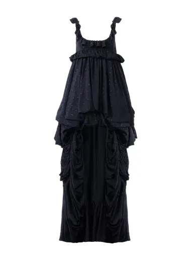 Chloé High-low sleeveless dress in silk georgette jacquard & lurex | Thumbnail 1 Chloé High-low sleeveless dress in silk georgette jacquard & lurex | Thumbnail 1