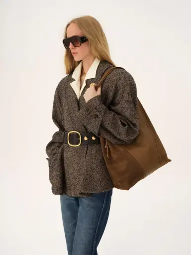 Chloé Large Chloé Spin tote bag in grained & suede leather | Thumbnail 3 Chloé Large Chloé Spin tote bag in grained & suede leather | Thumbnail 3