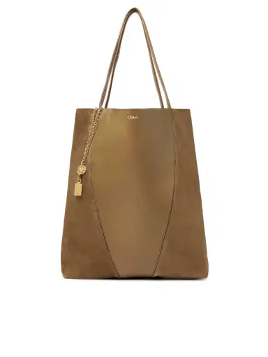 Chloé Large Chloé Spin tote bag in grained & suede leather | Thumbnail 8 Chloé Large Chloé Spin tote bag in grained & suede leather | Thumbnail 8