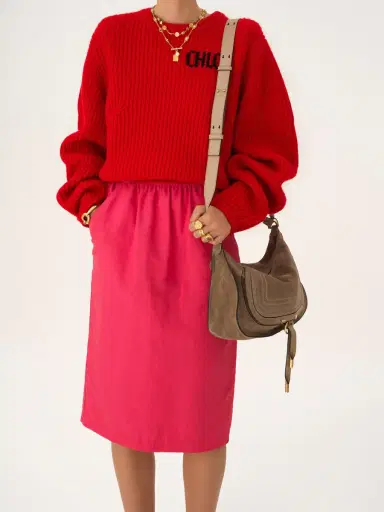 Chloé Small Marcie shoulder bag in suede leather | Thumbnail 4 Chloé Small Marcie shoulder bag in suede leather | Thumbnail 4
