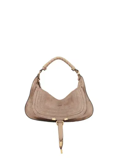 Chloé Small Marcie shoulder bag in suede leather | Thumbnail 1 Chloé Small Marcie shoulder bag in suede leather | Thumbnail 1