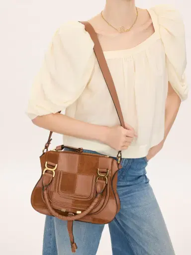 Chloé Small Marcie bag in grained & suede leather | Thumbnail 3 Chloé Small Marcie bag in grained & suede leather | Thumbnail 3