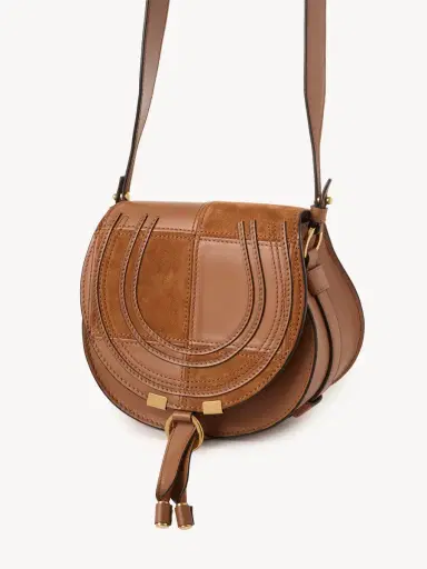 Chloé Small Marcie saddle bag in grained & suede leather | Thumbnail 4 Chloé Small Marcie saddle bag in grained & suede leather | Thumbnail 4