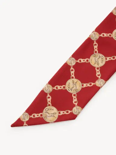 Chloé The Chloé Horse Medal bandeau scarf in silk twill | Thumbnail 4 Chloé The Chloé Horse Medal bandeau scarf in silk twill | Thumbnail 4