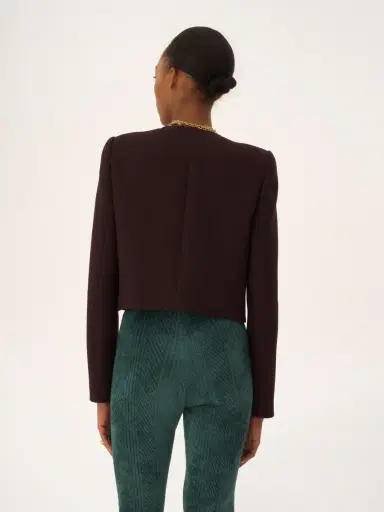 Chloé Collarless cropped jacket in wool crêpe | Thumbnail 6 Chloé Collarless cropped jacket in wool crêpe | Thumbnail 6