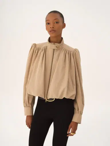 Chloé Gathered boule jacket in cotton canvas | Thumbnail 4 Chloé Gathered boule jacket in cotton canvas | Thumbnail 4