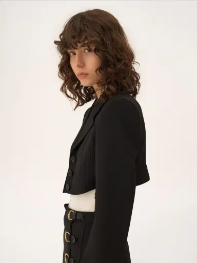 Chloé Cropped Spencer jacket in wool grain de poudre | Thumbnail 6 Chloé Cropped Spencer jacket in wool grain de poudre | Thumbnail 6