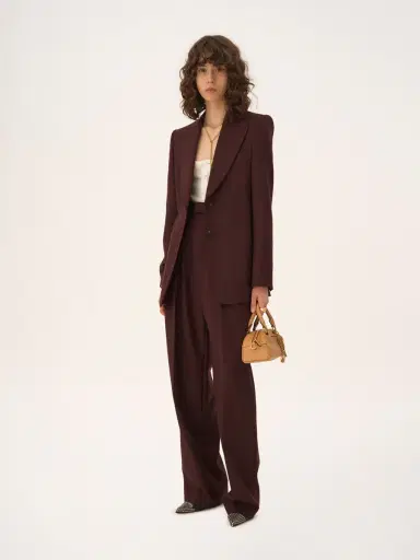 Chloé Single-breasted tailored jacket in wool gabardine | Thumbnail 3 Chloé Single-breasted tailored jacket in wool gabardine | Thumbnail 3