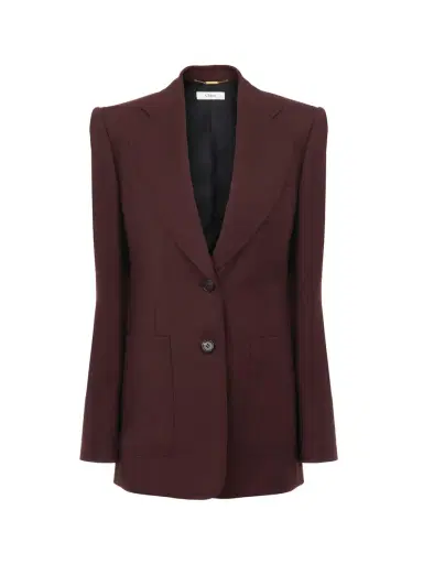 Chloé Single-breasted tailored jacket in wool gabardine | Thumbnail 1 Chloé Single-breasted tailored jacket in wool gabardine | Thumbnail 1