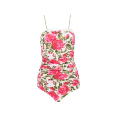 Chloé Rose-print ruched bodysuit | Thumbnail 1 Chloé Rose-print ruched bodysuit | Thumbnail 1