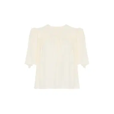Chloé Crew-neck gathered top in silk jacquard | Thumbnail 1 Chloé Crew-neck gathered top in silk jacquard | Thumbnail 1