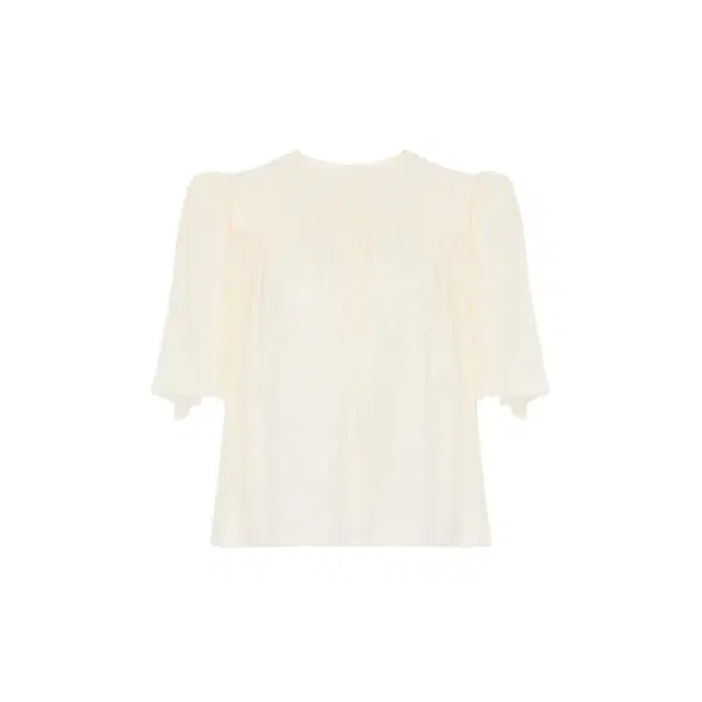 Crew-neck gathered top in silk jacquard Crew-neck gathered top in silk jacquard