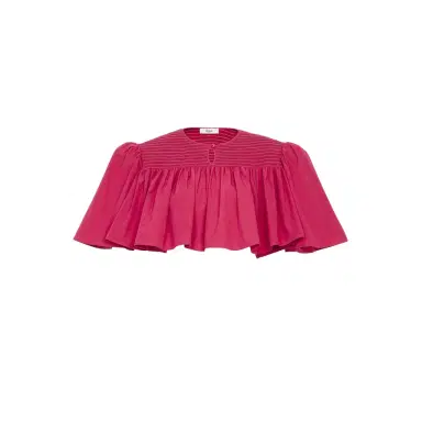 Chloé Gathered cropped top in cotton poplin | Thumbnail 1 Chloé Gathered cropped top in cotton poplin | Thumbnail 1