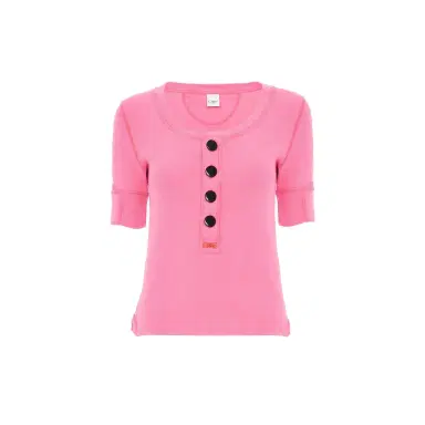 Chloé Short-sleeve Henley shirt in cotton jersey | Thumbnail 1 Chloé Short-sleeve Henley shirt in cotton jersey | Thumbnail 1