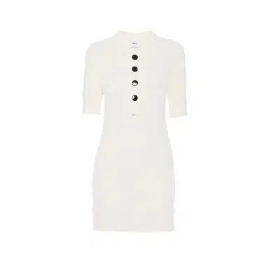 Chloé Fitted Henley mini dress in cotton jersey | Thumbnail 1 Chloé Fitted Henley mini dress in cotton jersey | Thumbnail 1