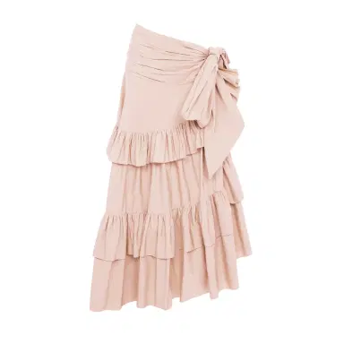 Chloé Ruffled long skirt in cotton poplin | Thumbnail 1 Chloé Ruffled long skirt in cotton poplin | Thumbnail 1