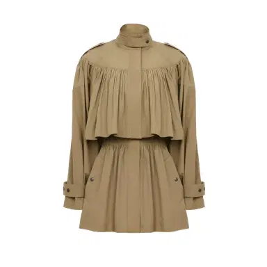 Chloé High-neck short trench coat in cotton poplin | Thumbnail 1 Chloé High-neck short trench coat in cotton poplin | Thumbnail 1