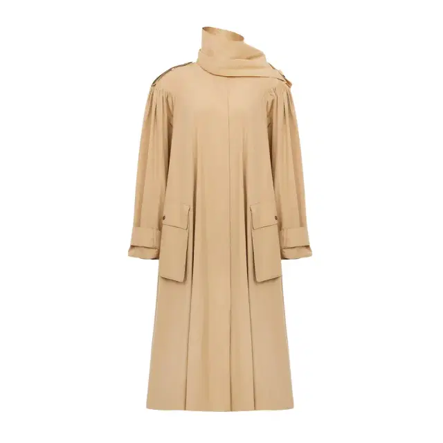 High-neck scarf trench coat in cotton poplin High-neck scarf trench coat in cotton poplin