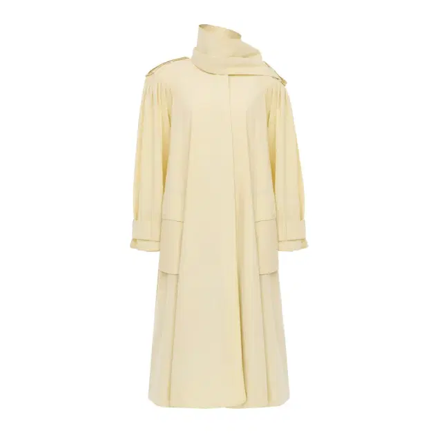 High-neck scarf trench coat in cotton poplin High-neck scarf trench coat in cotton poplin