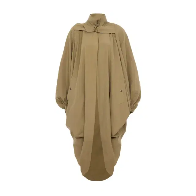 High-neck oversized cape coat in cotton poplin High-neck oversized cape coat in cotton poplin