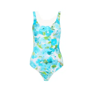 Chloé Aqua flower-print one-piece swimsuit | Thumbnail 1 Chloé Aqua flower-print one-piece swimsuit | Thumbnail 1