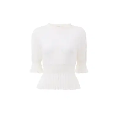 Chloé Cropped ruffle sweater in a wool knit | Thumbnail 1 Chloé Cropped ruffle sweater in a wool knit | Thumbnail 1