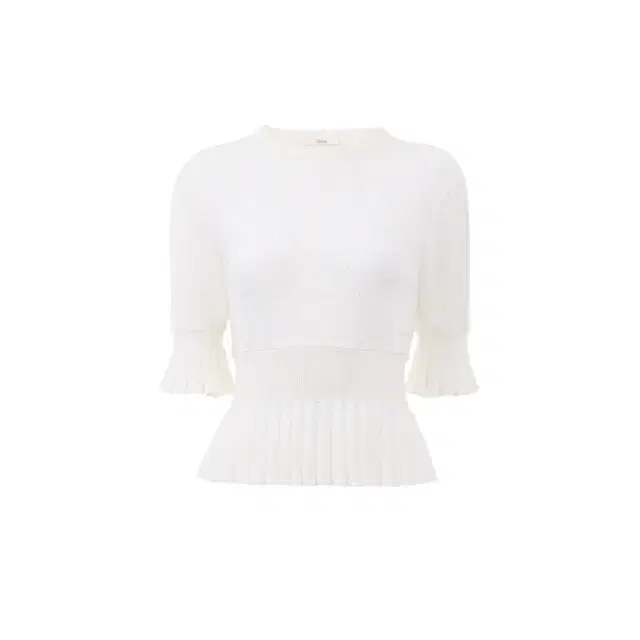 Cropped ruffle sweater in a wool knit Cropped ruffle sweater in a wool knit