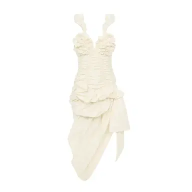 Chloé Ruched bustier midi dress in cotton poplin | Thumbnail 1 Chloé Ruched bustier midi dress in cotton poplin | Thumbnail 1