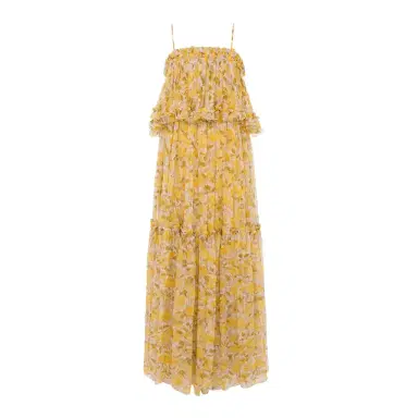 Chloé Thin-strap long dress in silk mousseline | Thumbnail 1 Chloé Thin-strap long dress in silk mousseline | Thumbnail 1