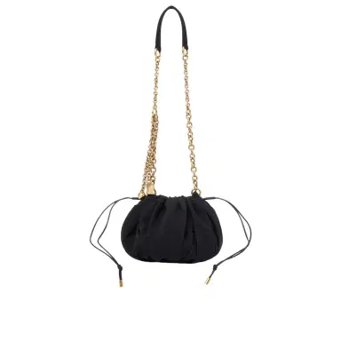 Chloé Chloé Plissé shoulder bag with chain in nylon | Thumbnail 1 Chloé Chloé Plissé shoulder bag with chain in nylon | Thumbnail 1
