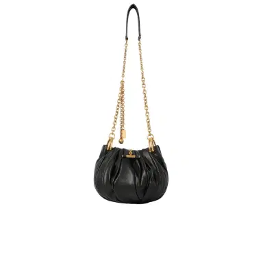 Chloé Chloé Plissé shoulder bag with chain in pleated leather | Thumbnail 1 Chloé Chloé Plissé shoulder bag with chain in pleated leather | Thumbnail 1