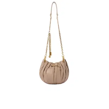 Chloé Chloé Plissé shoulder bag with chain in pleated leather | Thumbnail 1 Chloé Chloé Plissé shoulder bag with chain in pleated leather | Thumbnail 1