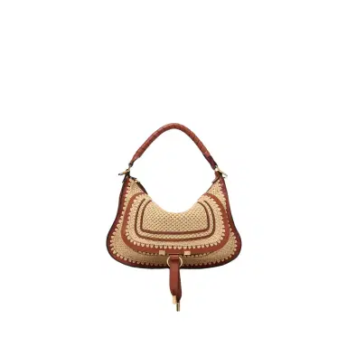Chloé Small Marcie shoulder bag in raffia-effect | Thumbnail 1 Chloé Small Marcie shoulder bag in raffia-effect | Thumbnail 1
