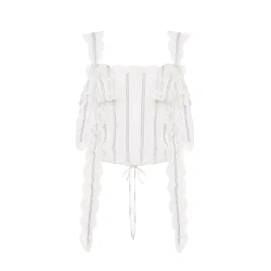 Chloé Cropped top in silk lurex jacquard & lace | Thumbnail 1 Chloé Cropped top in silk lurex jacquard & lace | Thumbnail 1