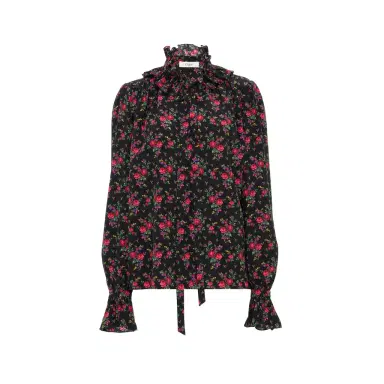 Chloé Tie-front ruffled blouse in crêpe de chine | Thumbnail 1 Chloé Tie-front ruffled blouse in crêpe de chine | Thumbnail 1